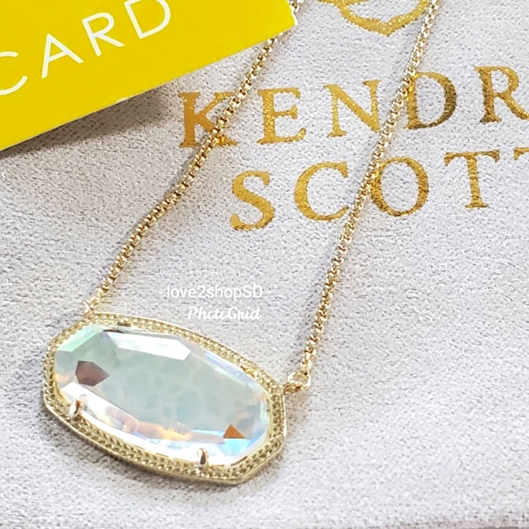 Kendra Scott Dichroic Delaney Gold Necklace NWT - Picture 3 of 4